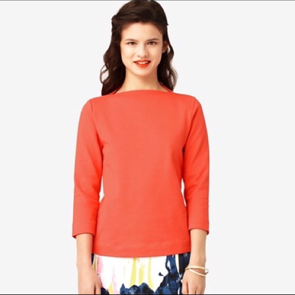 NWOT Kate Spade Saturday Ponte Knit Coral Top